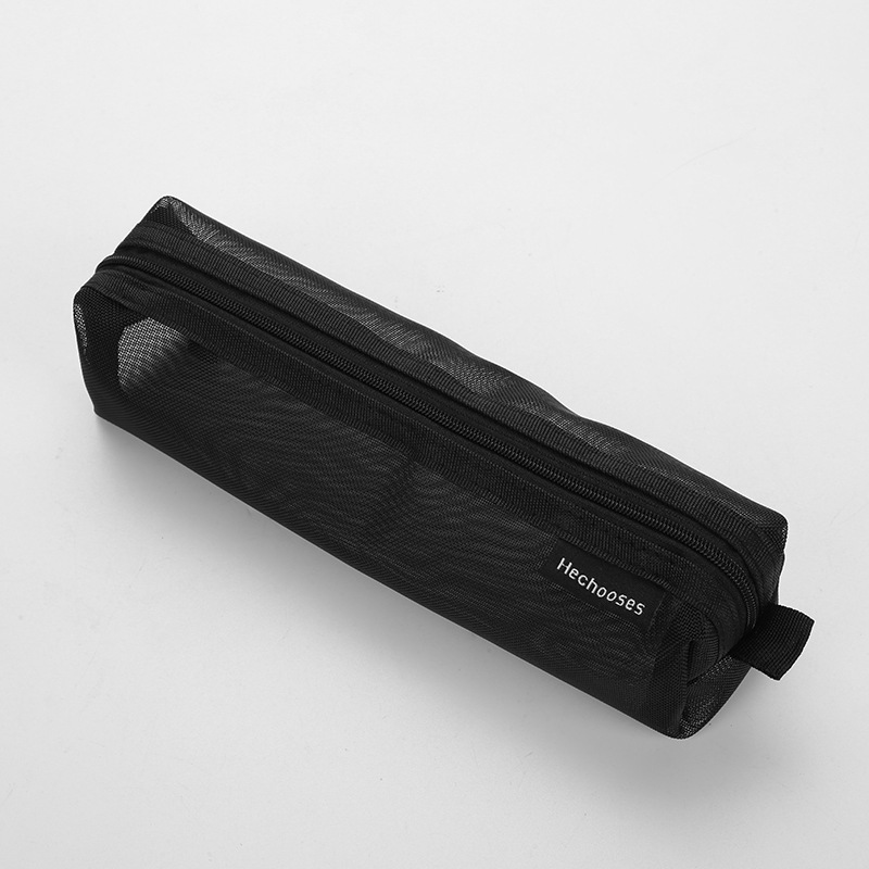 Picture of Thickened square simple transparent mesh pencil case large capacity pencil case student examination stationery bag storage box wholesale