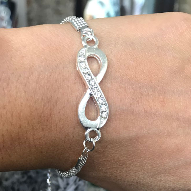 Picture of European and American Hot-selling Infinite Diamond Bracelet Personalized Simple Unisex Universal Internet Celebrity Star Fashion Hand Jewelry