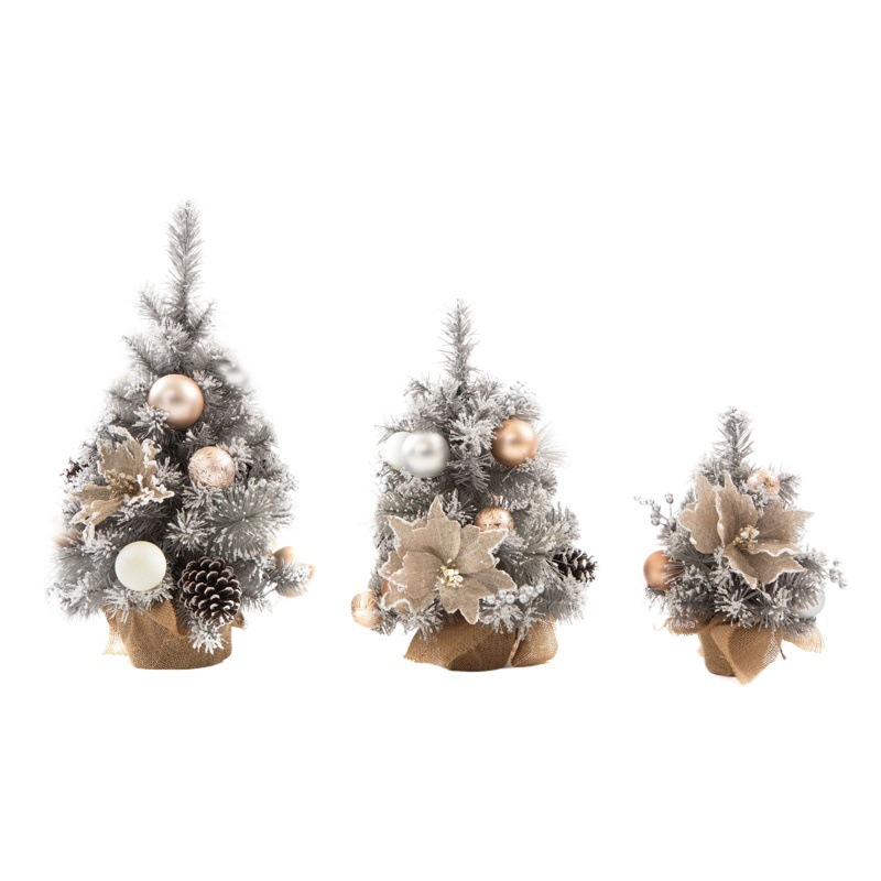 Xinte'An Christmas Tree Scandinavian Style Silver Gray Desktop 30/45/60cm Cross-Border Amazon Small Desktop Decoration