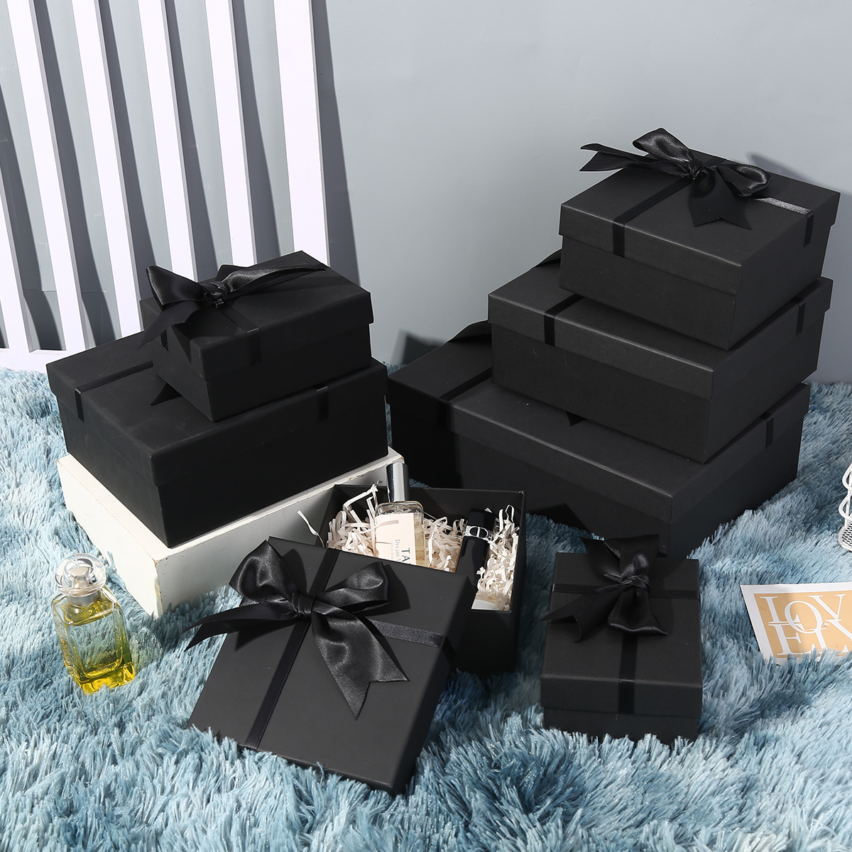 Black Gift Box Empty Box Birthday Souvenir Gift Box Gift Box Valentine's Day Chinese Valentine's Day Gift Packaging Box Ceremony