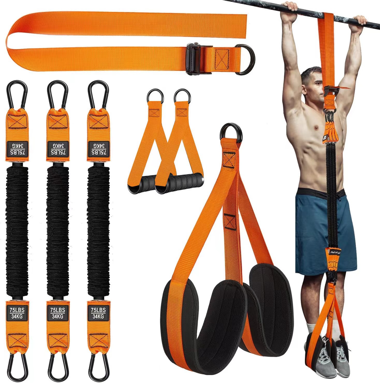 Pull-Up Booster Belt 1 High School Entrance Examination Auxiliary Belt Trainer Horizontal Bar Elastic Rope Indoor Household Pull Belt Wholesale