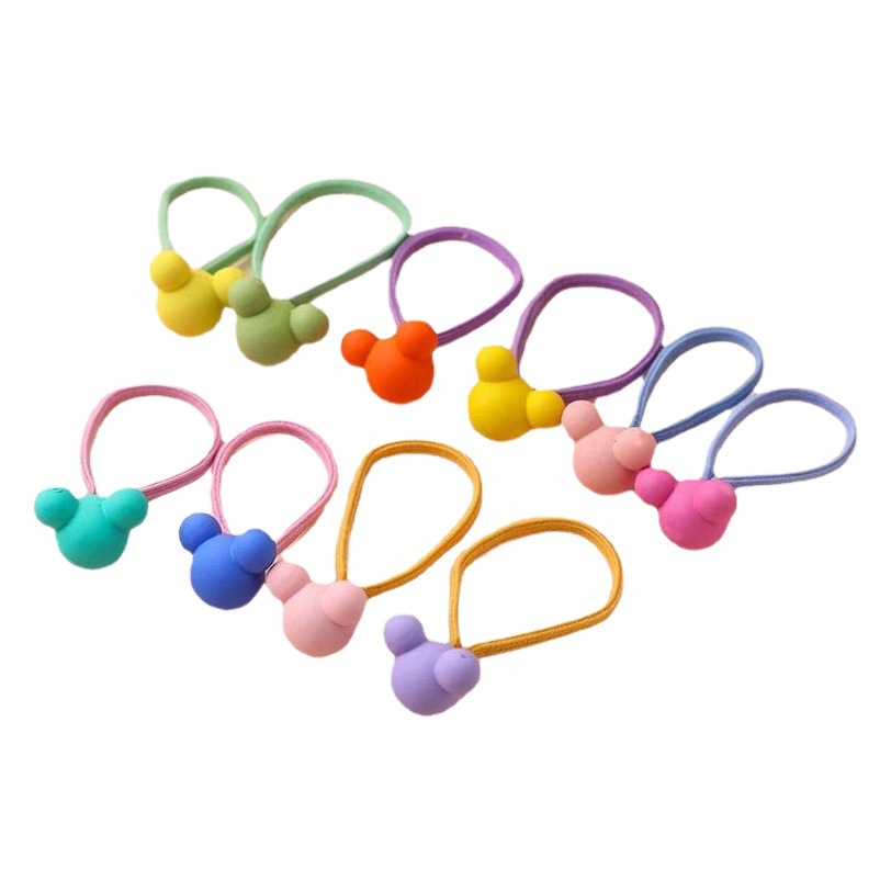 South Korea children's hair rope New Frosted candy color love hair band Girls tie hair rubber band does not hurt hair head accessories