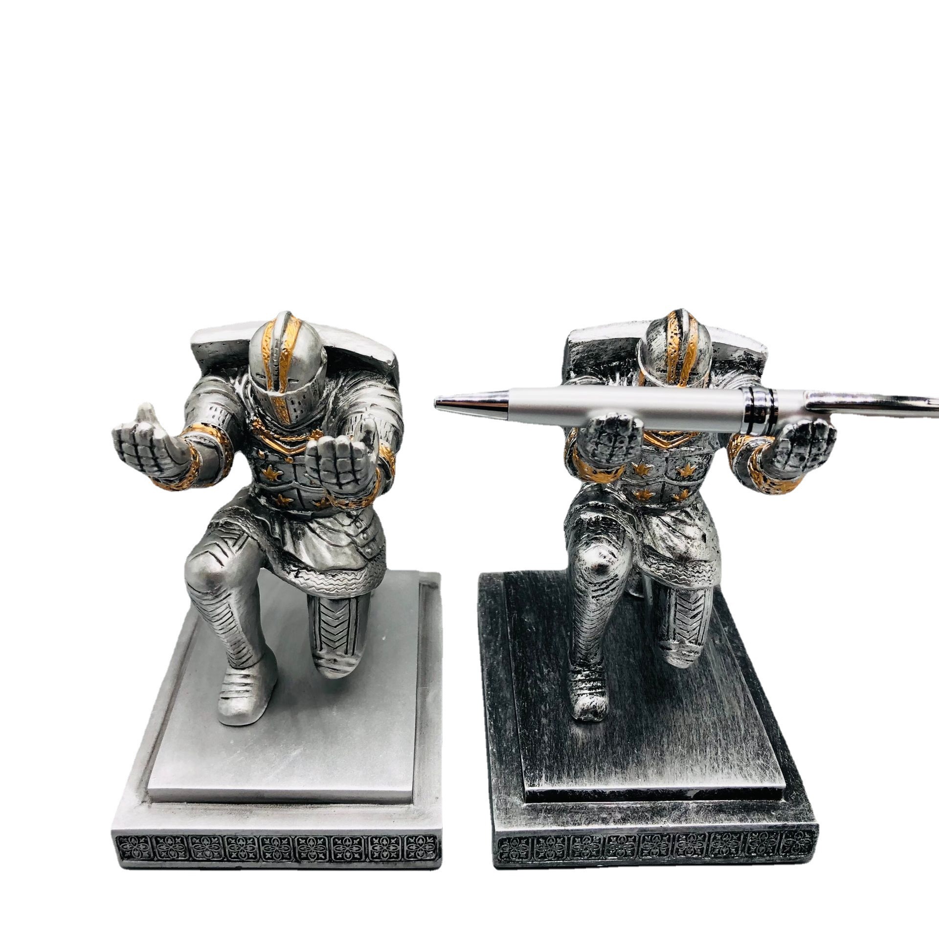 Executive Soldier Knight Pen Holder Pen Holder Shield Knight Creative Pen Holder Pen Holder PENHOLDER Ornaments