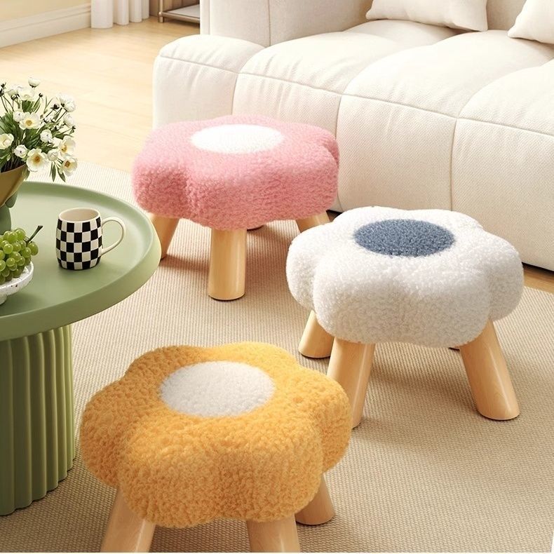 stool flower household Internet celebrity cute child cute girl bedroom low stool changing shoes cloud bench sofa living room