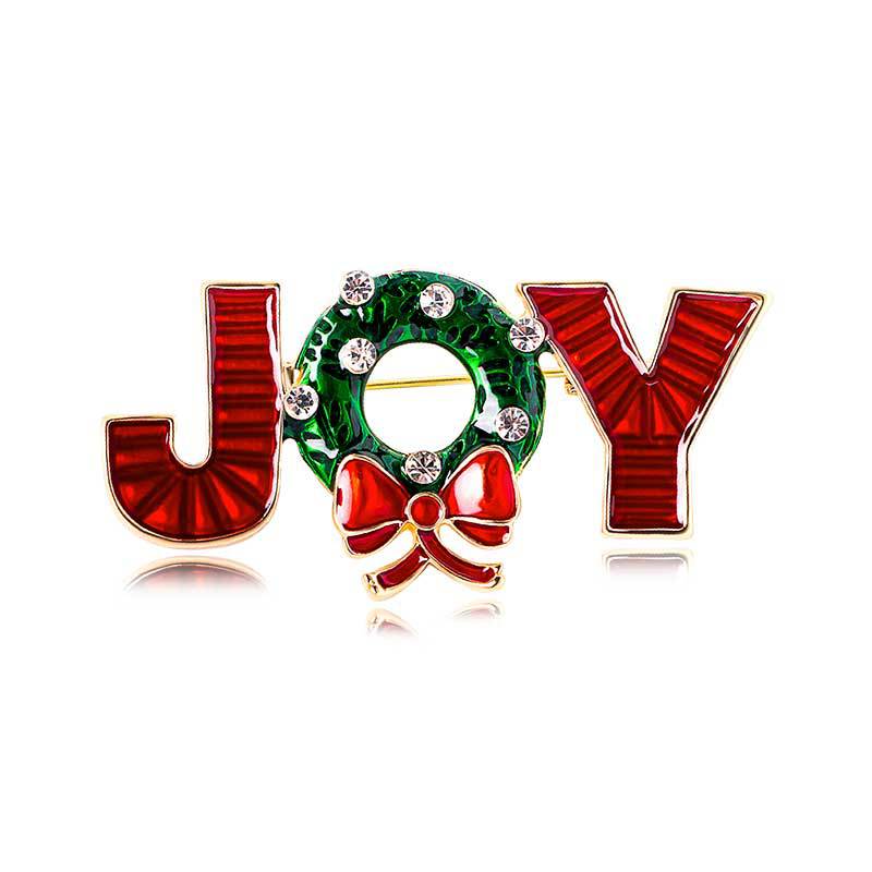 Picture of European and American Christmas brooch cartoon cute red brooch fashion high-end oil drop pin for men and women