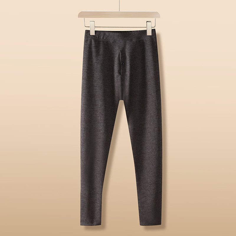 Picture of 5A antibacterial autumn and winter wear bottoming autumn pants double-sided sanding cotton wool pants thread pants wool silk men's warm pants