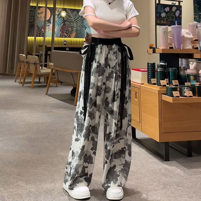 Picture of Girls' Pants Summer Kidsren's Ice Silk Casual Pants Sweatpants Spring & Fall New Thin Anti-Mosquito Pants Medium and Large Kidsren's Summer Clothes