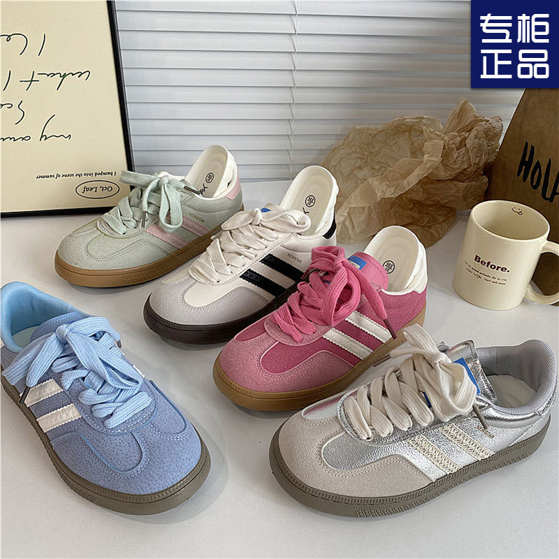 Niche Retro German Training Shoes Women's 2024 Summer New White Shoes Student All-match Casual Board Shoes Instagram Fashion