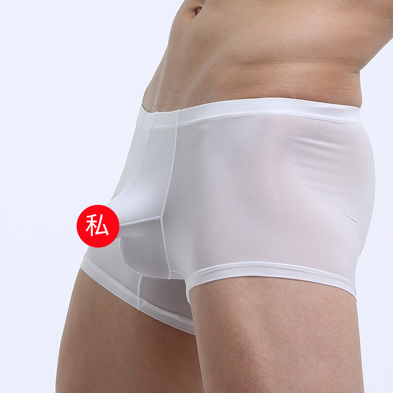 Picture of Clearance Summer Ice Silk Detachable Men's Underwear Ultra-Thin Fully Transparent Quick-Dry Elephant Trunk Boxer Briefs Breathable Quick-Dry