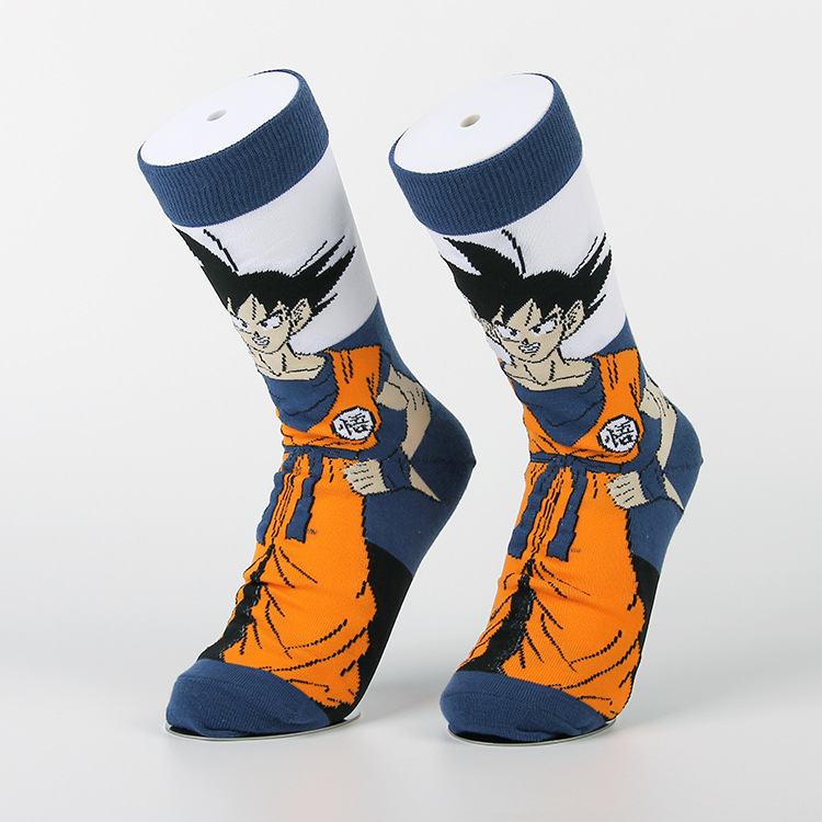 Cartoon Anime Dragon Ball Goku Casual Sports Jacquard Women's Cotton Couple Mid-Calf Long Socks Men's Youth Trendy Socks