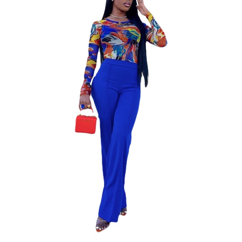 2024 Spring New Style European and American New Casual Pants, Elegant Work Clothing Micro-Flared Trousers, Versatile Fashionable Wide-Leg Pants for Women