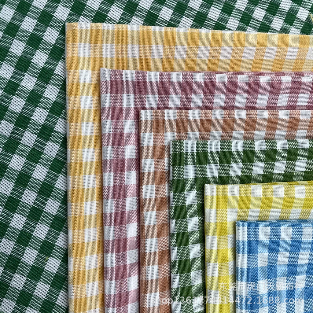 Spot supply woven polyester plaid fabric 0.5cm Oxford plaid fabric tablecloth tablecloth