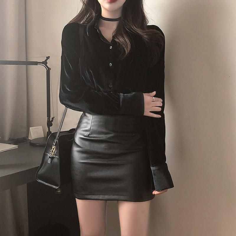 Small Leather Skirt Black Hip High Waist Short Skirt Tight Skirt Women's Spring and Summer Sexy Skirt
