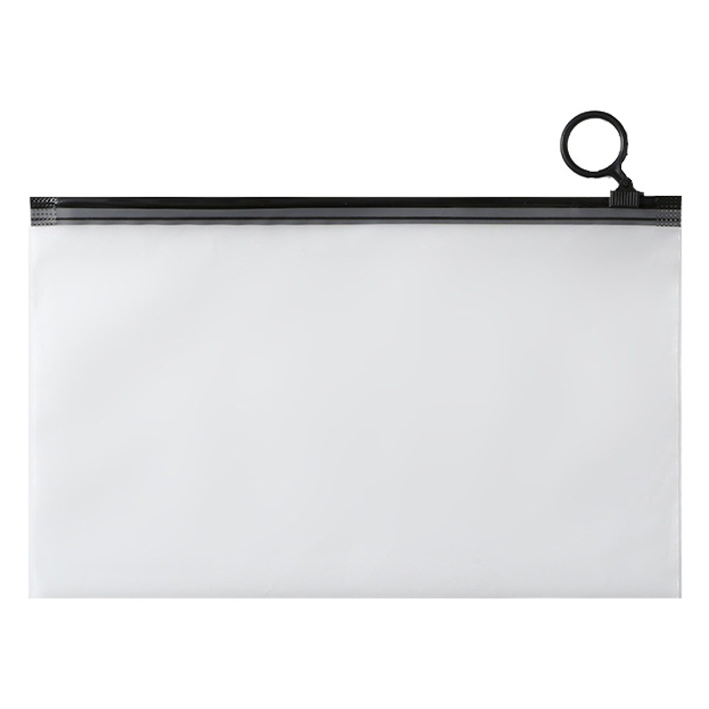 EVA Frosted Black pull ring bag underwear transparent packaging bag stationery pencil case storage bag logo printing file bag
