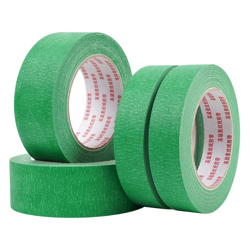 Green exterior wall high viscosity masking paper real stone paint tape grid color separation tape paper brick masking tape wholesale