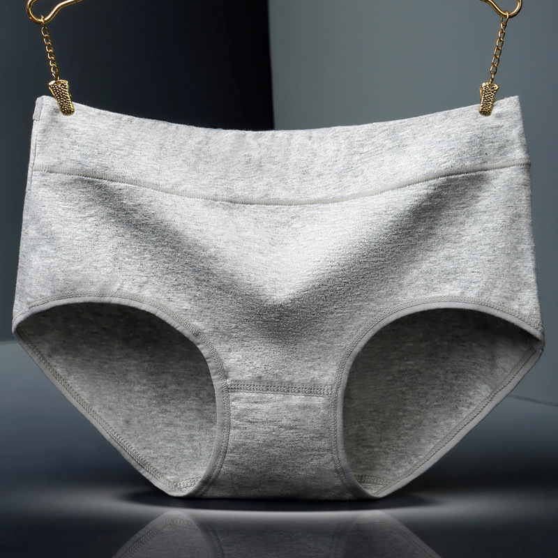 Picture of Mid-waist ladies cotton underwear Mid-waist pure cotton solid color briefs Large size pure cotton ladies underwear manufacturers