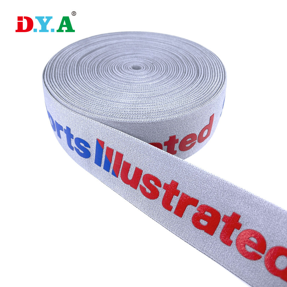 Printed letter elastic band nylon Silicone elastic band shorts swimming trunks elastic band clothing printed elastic band