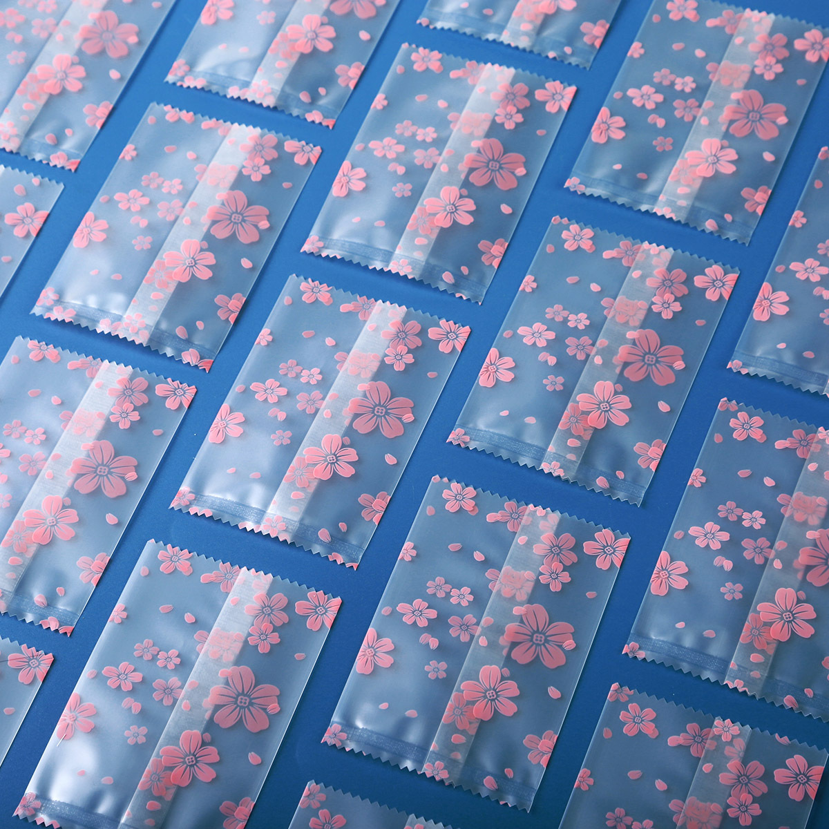 Transparent Frosted Cherry Blossom Machine-Sealed Bag Cookie Nougat Middle-Sealed Bag Egg Yolk Pastry Snowflake Pastry Food-Grade Bag