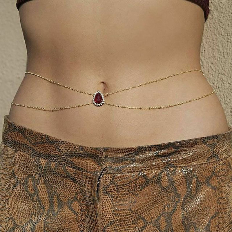 Water Drop Belly Chain Belly Dance Performance Accessories Tropical Vacation Sexy Waist Chain 2021060401 Tropical Style