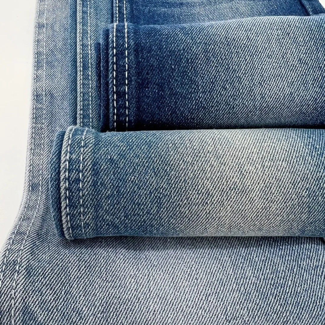 Autumn and winter thickened 13 A right oblique Denim fabric dark blue black Denim coat overalls clothing fabric
