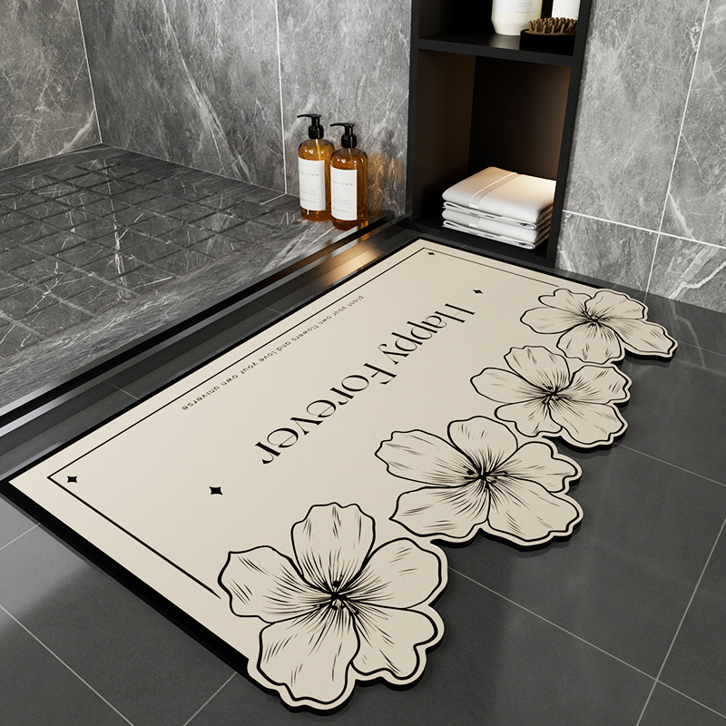 Light Luxury Toilet Diatom Mud Floor Mat Bathroom Door Absorbent Anti-Slip Mat Household Toilet Dirt-Resistant Quick-Drying Foot Mat