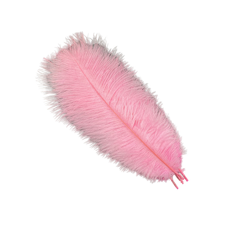 Picture of White ostrich feather 25-30cm natural ostrich feather dyed feather wedding decoration lamp ornament feather