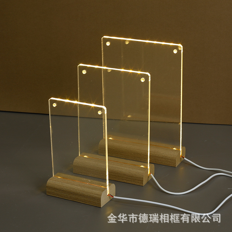 Transparent picture frame leaf carving wall ins postcard photo frame A4 poster display stand 7 inch acrylic photo frame table