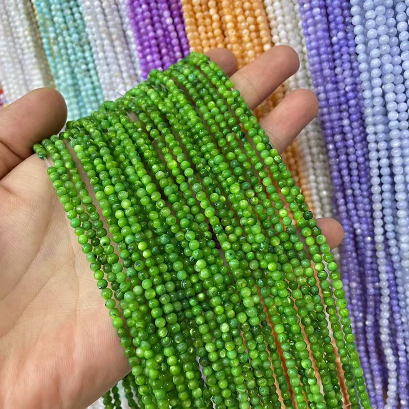 Picture of 3mm Natural Freshwater Shell Beads Round Beads Colorful DIY Jewelry Accessories Hairpin Shell Beads Bracelet Necklace Clavicle Chain Beads