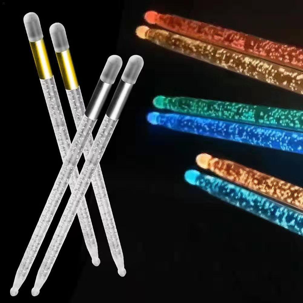 Cross-border hot 13-color bubble luminous drum stick colorful crystal drum stick 5A fluorescent drum hammer Crystal drum stick drumstick
