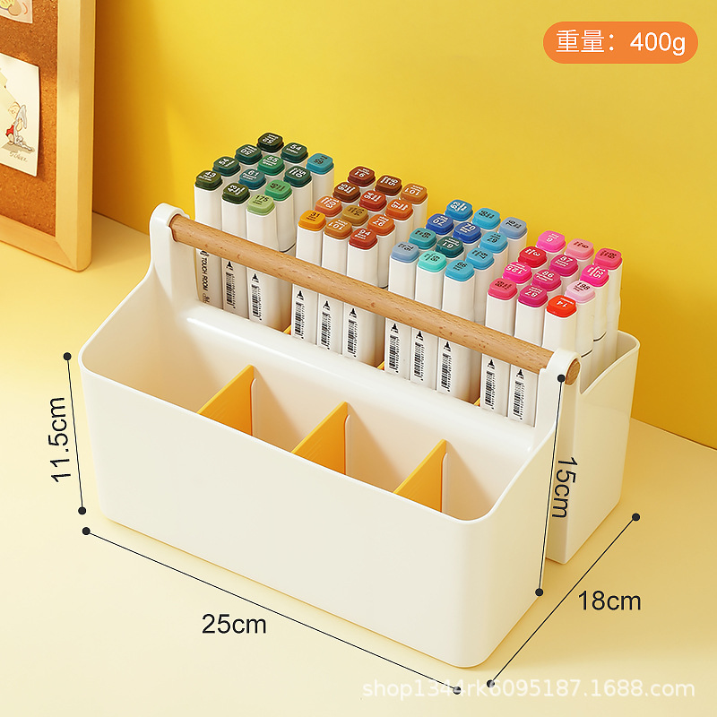 Picture of Large capacity pen holder children's watercolor pen marker pen brush storage box book desktop boys and girls stationery pencil bucket