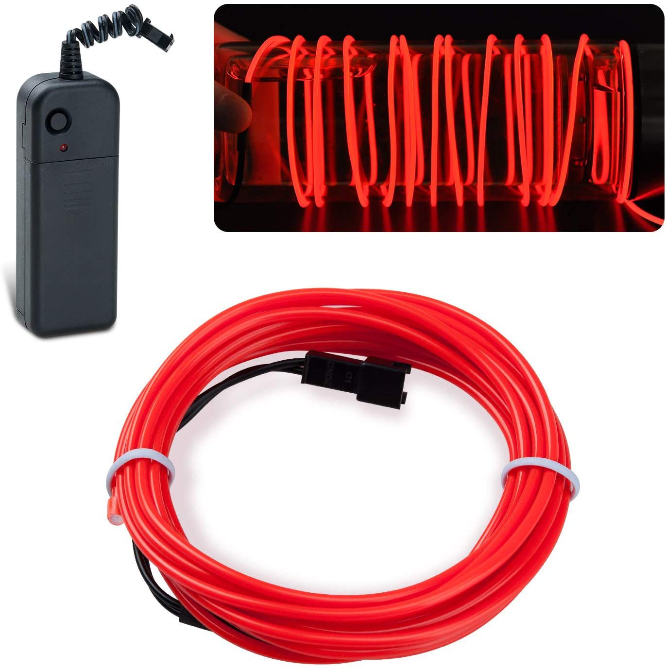 Picture of Luminous Wire Manufacturer 2.3mm Round Wire Can Be Bent at Will Without Losing Light, Comes with 3V Battery Box Driver and USB