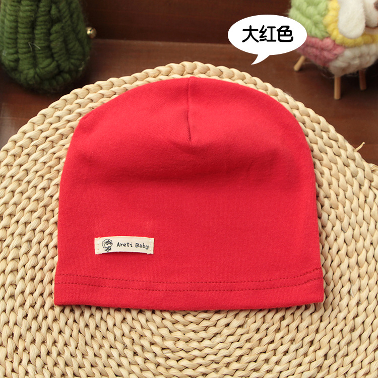 Picture of Single-layer thin spring and autumn children's cotton knitted hat baby hat newborn infant solid color cap