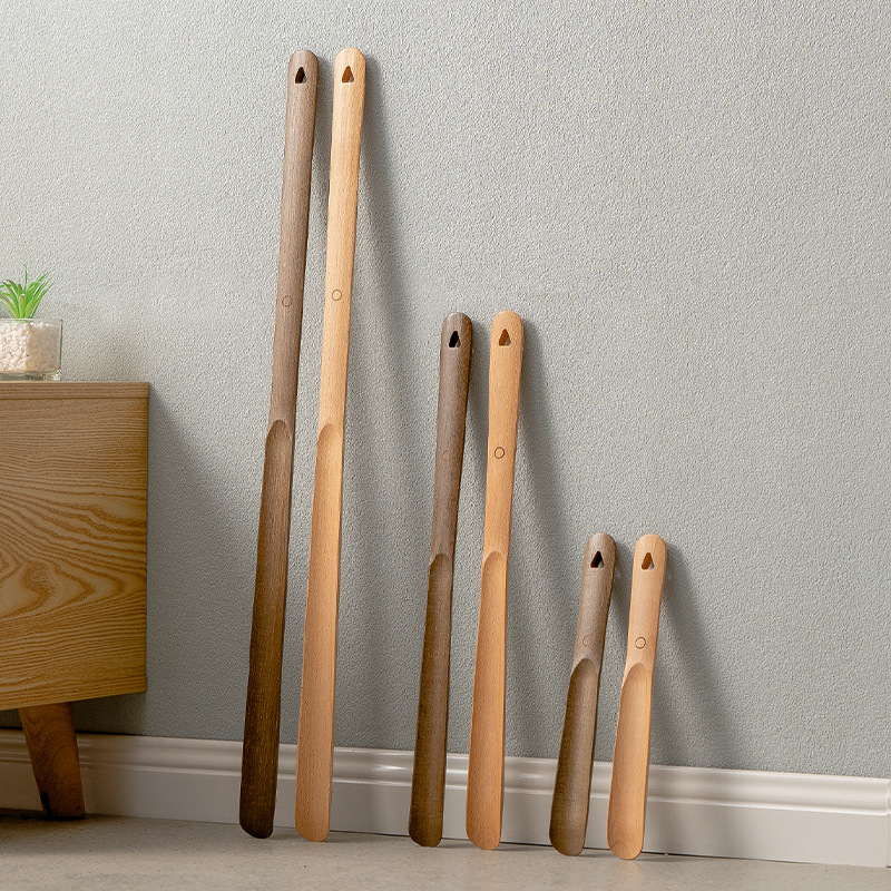 Picture of Wangshe Black Walnut Plus Long Handle Magnetic Suction Shoe Puller for the Elderly and Pregnant Women Licking Shoe Stick Solid Wood Advanced Wear Shoe Artifact Shoe Pulling