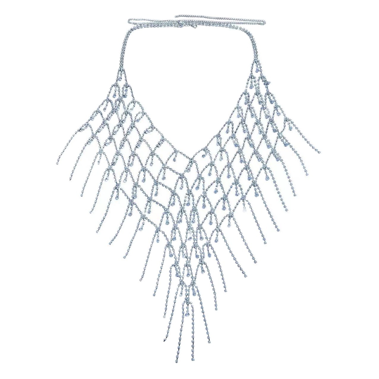 Cross-border New Jewelry Rhinestone Body Chain Exaggerated Shiny Diamond Tassel Bra Nightclub Sexy AliExpress Explosions