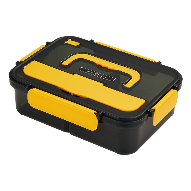 Picture of Compartment lunch box large capacity plastic microwave lunch box with tableware office worker student portable lunch box suit