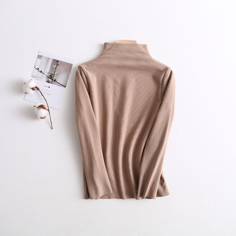 Picture of Children's cationic bottoming shirt seamless elastic autumn and winter boys and girls mid-collar velvet warm inner western style top