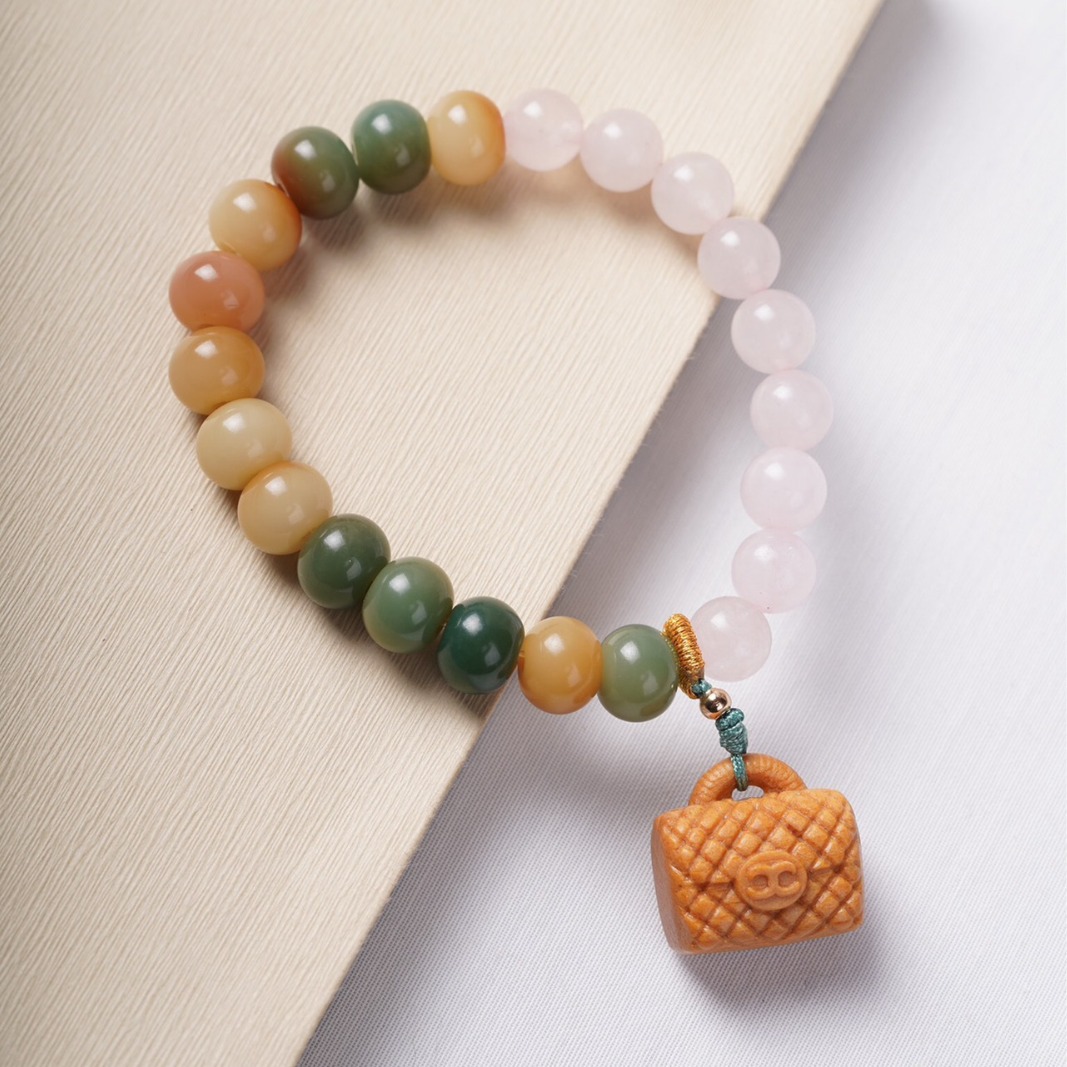 Picture of Hainan Natural White Jade Duobao Bodhi Handheld String DIY Weaving Plate Playing with Nian Buddha Beads for Men and Women Accessories Gifts