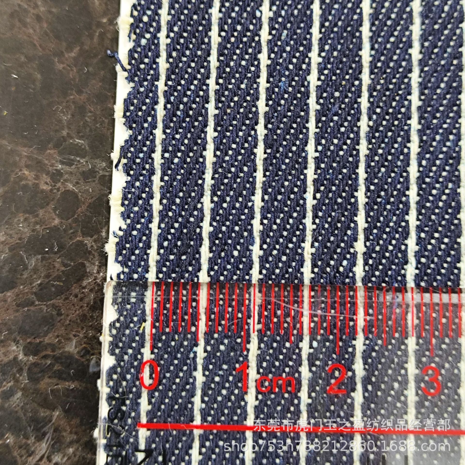 320g Stripesd Denim Fabric Polyester Cotton 5mm Dark Blue Stripesd Denim Fabric Pants Jacket Fabric Trendy