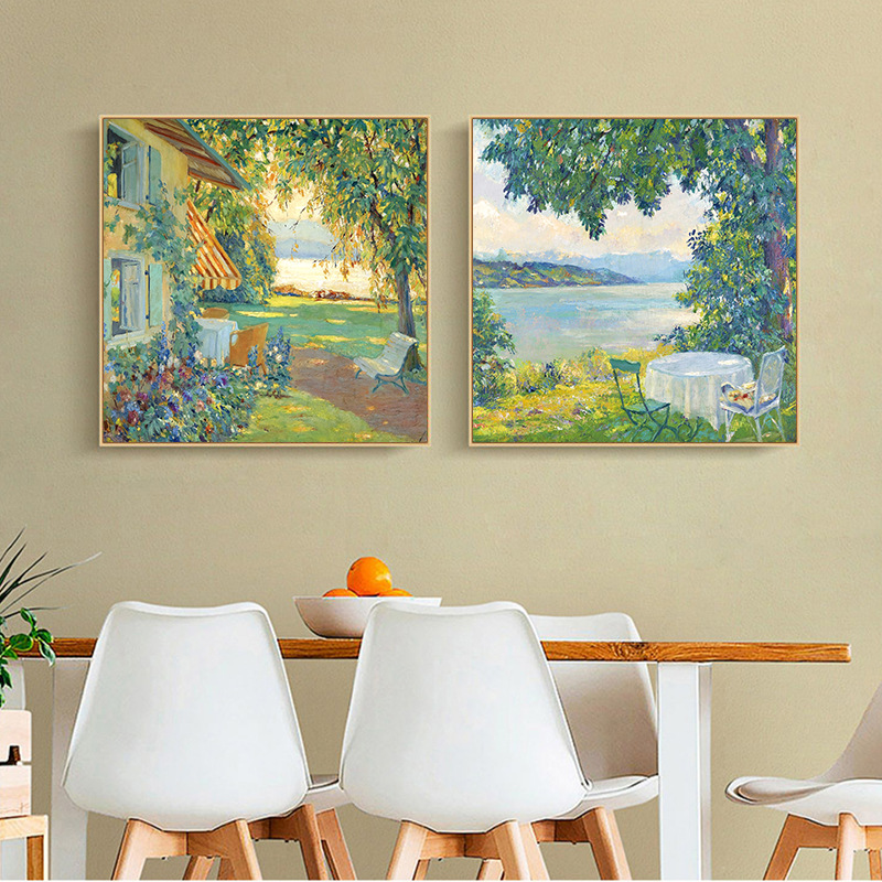 Living Room Decorative Painting Famous Painting Restaurant Corridor Bedroom Bedside Hanging Painting Niche Art Landscape Figure Oil Painting Hanging Painting