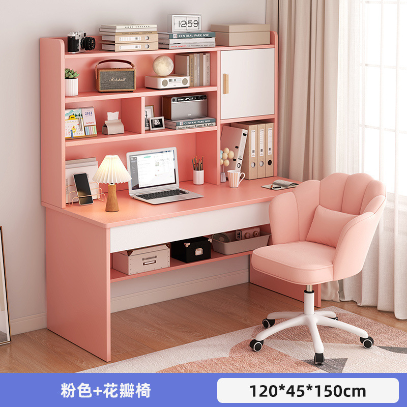Picture of Student home study desk, children's desk, bookshelf combination table and chair set, simple bedroom, children's writing desk