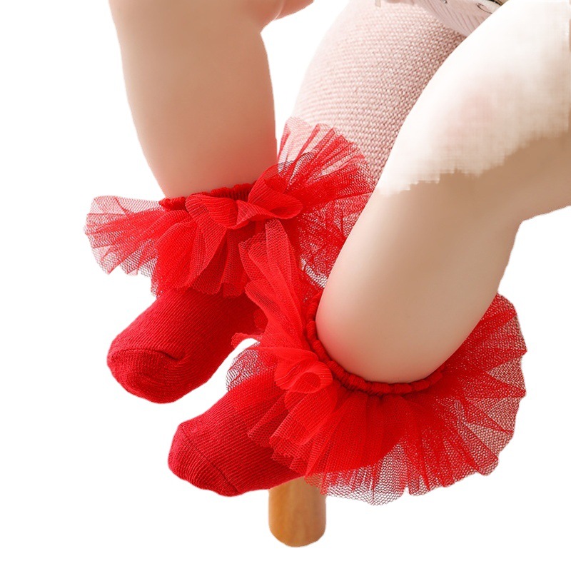 2022 Spring and Autumn new children's socks Korean lace lace lace baby socks Princess girls socks