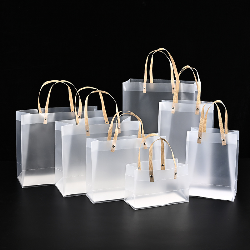 pp plastic handbag custom Christmas gift bag transparent cosmetics storage bag clothing packaging bag custom