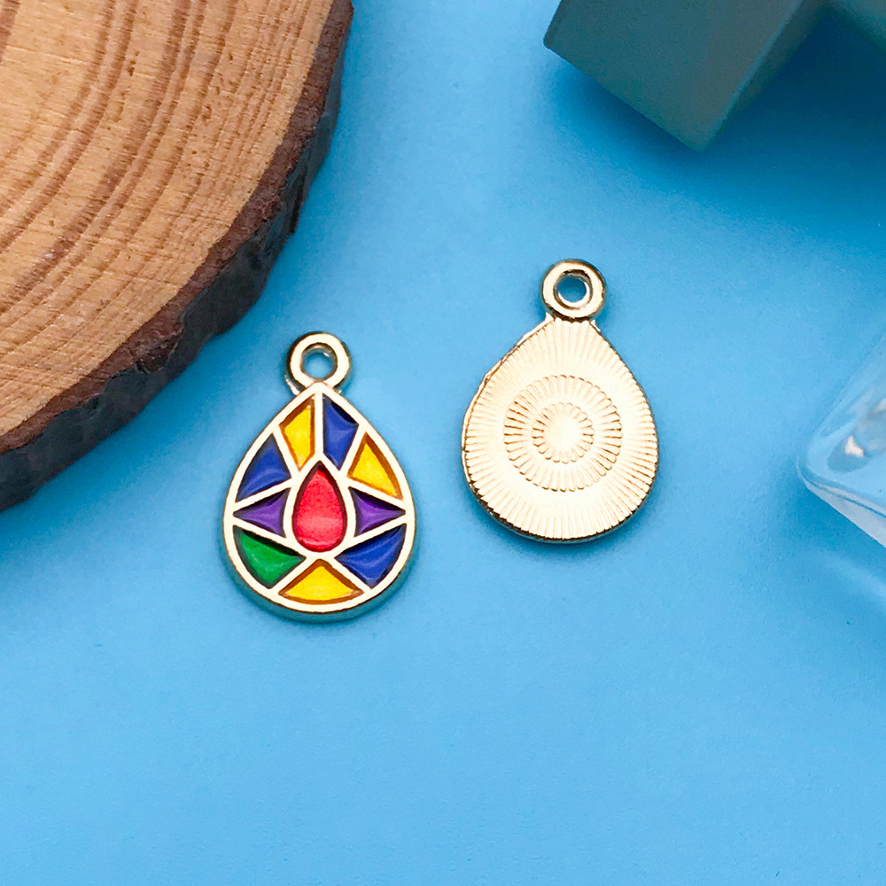Picture of Mix 30 Color Cartoon Creative Drop Oil Jewelry Zinc Alloy Pendant DIY Earrings Necklace Pendant Jewelry Accessories