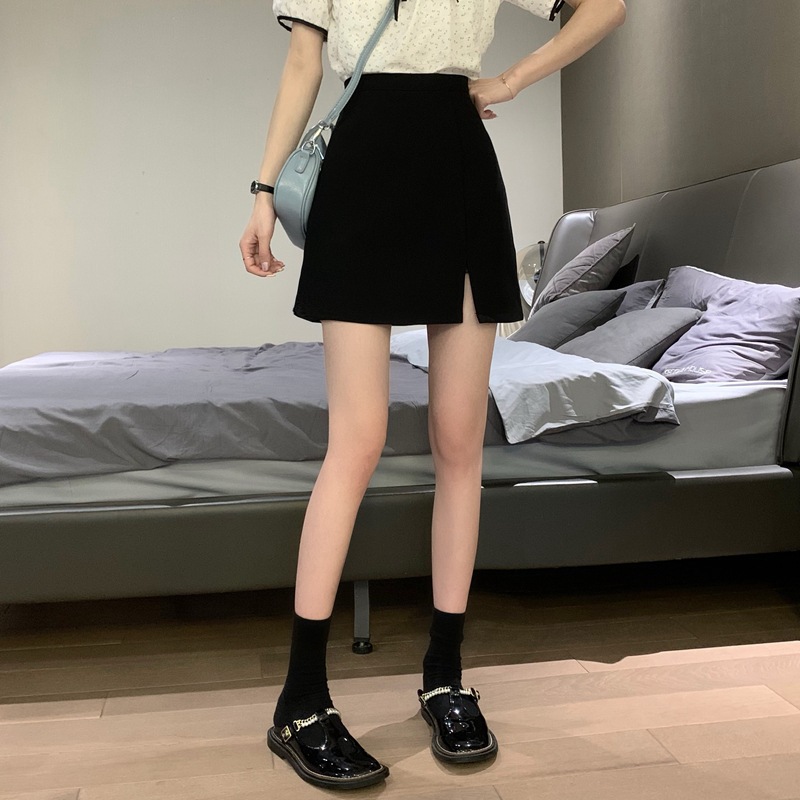 Small Shorty Split A- Line Suit Miniskirt High Waist High Summer Hip Xs Plus Small Size Wear with Spice Girls