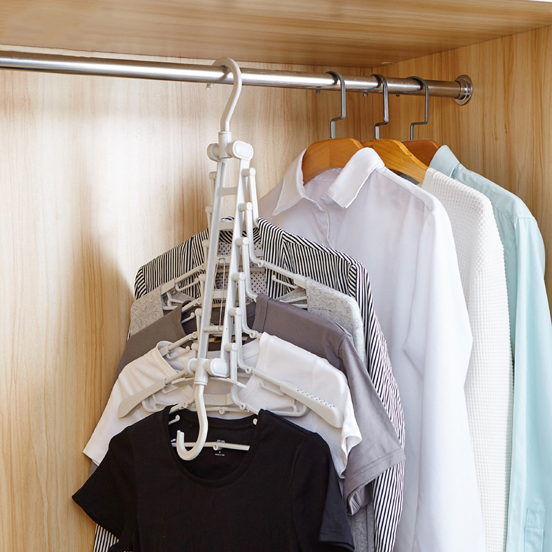 Picture of Multi-functional clothes hanger storage rack clothes hanger household clothes hanger TikTok magic clothes hanger multi-layer folding