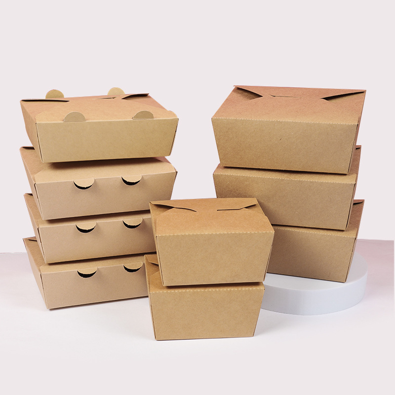in stock Free Commercial Korean Fried Chicken Box Thickened Disposable Kraft Paper Lunch Box Take-out Salad French Fries Bumper Box