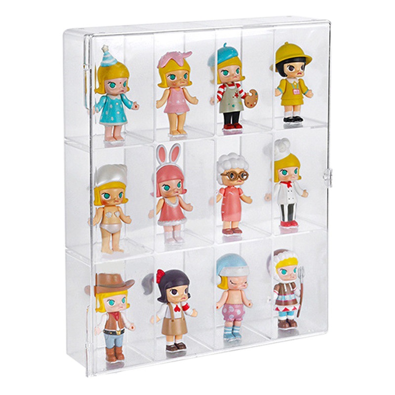 Acrylic Storage Box Lego Figure Toy Box Bubble Mart Jasmine 12-Grids Transparent Dust-Proof Blind Box Display Stand