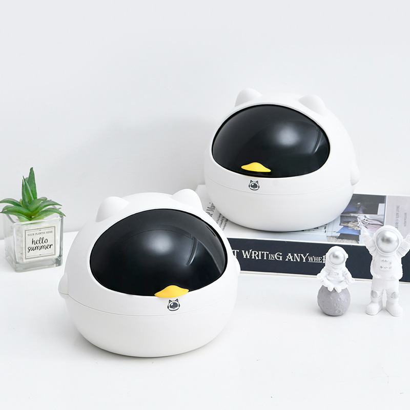 Desktop Trash Bin Mini Household Small Creative Trash Bin with Lid Dormitory Bedroom Storage Bin Trash Bin