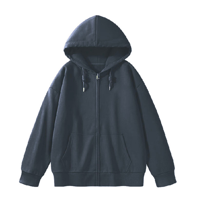 Picture of Velvet Thickeneded Flap Pocket Pants Hooded Sweatshirt for Women Autumn and Winter Cardigan Outwear Large Size Zipper Warm Top Export Women's Clothing