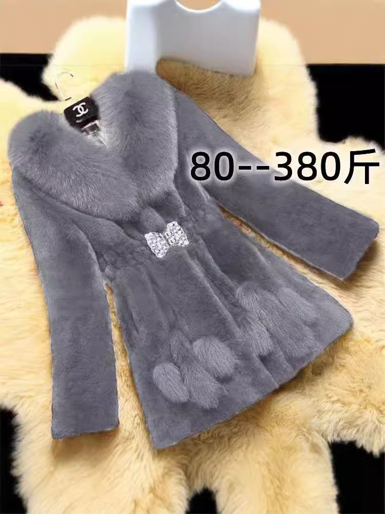 plus size fur autumn and winter warm mink coat mink mama long thick mink fur women's coat